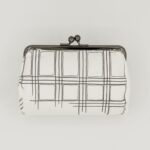 たわら型がま口ポーチ『ONE TONE』（格子白）