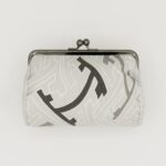 たわら型がま口ポーチ『ONE TONE』（紗綾型グレー）