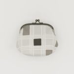 がま口ポーチ『ONE TONE』(格子グレー)