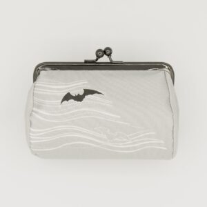 たわら型がま口ポーチ『ONE TONE』(こうもりグレー)