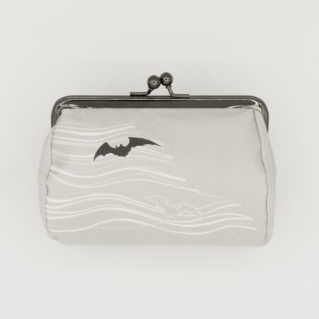 たわら型がま口ポーチ『ONE TONE』(こうもりグレー)