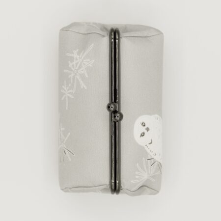 たわら型がま口ポーチ『ONE TONE』(ふくろうグレー)