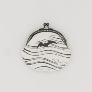 がま口コインケース『ONE TONE』(こうもり白)