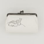 たわら型がま口ポーチ『ONE TONE』(鹿白)