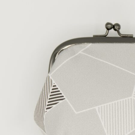 がま口ポーチ『ONE TONE』(氷割グレー)