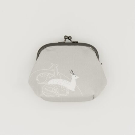 がま口ポーチ『ONE TONE』(鹿グレー)