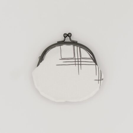 がま口コインケース『ONE TONE』(格子白)