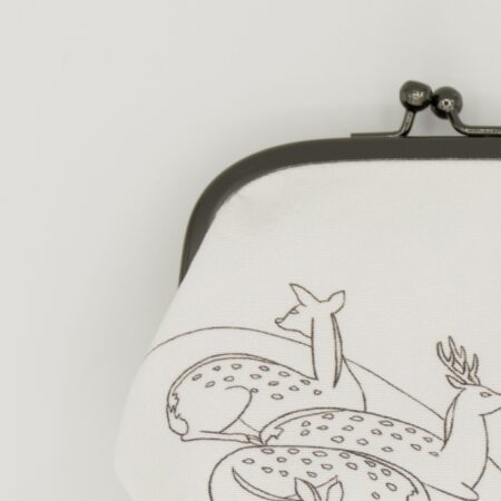 がま口ポーチ『ONE TONE』(鹿白)