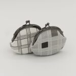 がま口コインケース『ONE TONE』(格子白)