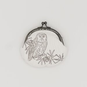 がま口コインケース『ONE TONE』(ふくろう白)