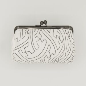 たわら型がま口ポーチ『ONE TONE』(紗綾型白)