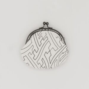 がま口コインケース『ONE TONE』(紗綾型白)