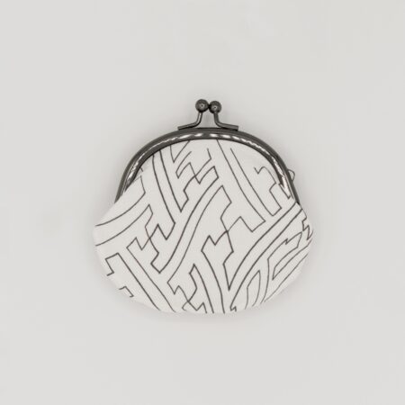 がま口コインケース『ONE TONE』(紗綾型白)