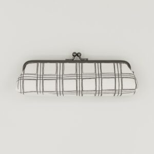 がま口ペンケース『ONE TONE』(格子白)