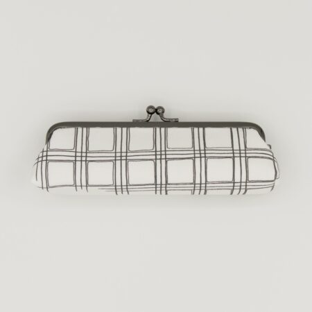 がま口ペンケース『ONE TONE』(格子白)