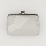 たわら型がま口ポーチ『ONE TONE』（氷割グレー）