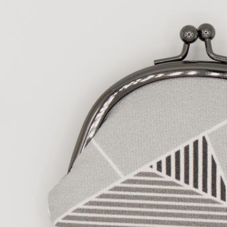 がま口コインケース『ONE TONE』(氷割グレー)