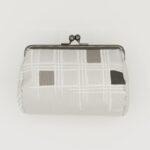 たわら型がま口ポーチ『ONE TONE』（格子グレー）