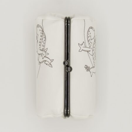 たわら型がま口ポーチ『ONE TONE』(鹿白)