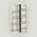 たわら型がま口ポーチ『ONE TONE』（格子白）