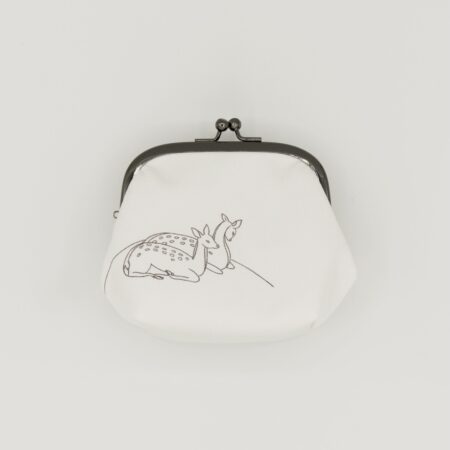 がま口ポーチ『ONE TONE』(鹿白)