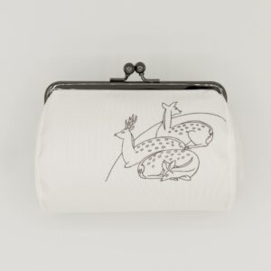 たわら型がま口ポーチ『ONE TONE』(鹿白)