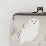 たわら型がま口ポーチ『ONE TONE』(ふくろうグレー)