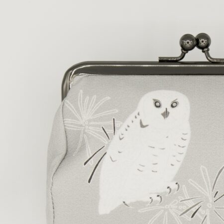 たわら型がま口ポーチ『ONE TONE』(ふくろうグレー)