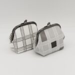 がま口ポーチ『ONE TONE』(格子白)