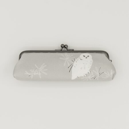 がま口ペンケース『ONE TONE』(ふくろうグレー)