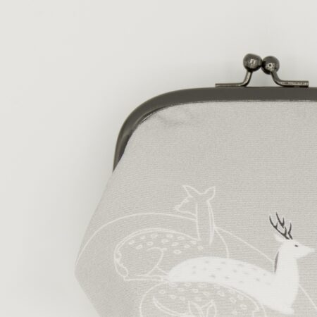 がま口ポーチ『ONE TONE』(鹿グレー)