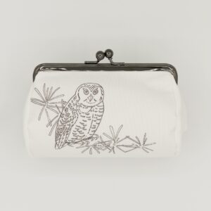 たわら型がま口ポーチ『ONE TONE』(ふくろう白)