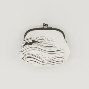 がま口ポーチ『ONE TONE』(こうもり白)