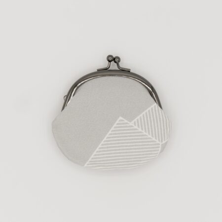 がま口コインケース『ONE TONE』(氷割グレー)