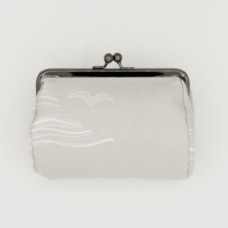 たわら型がま口ポーチ『ONE TONE』(こうもりグレー)