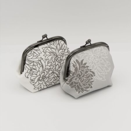 がま口ポーチ『ONE TONE』(菊白)