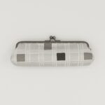 がま口ペンケース『ONE TONE』(格子グレー)