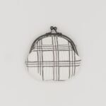 がま口コインケース『ONE TONE』(格子白)