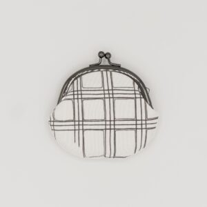 がま口コインケース『ONE TONE』(格子白)