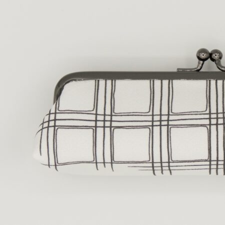 がま口ペンケース『ONE TONE』(格子白)