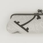 がま口ペンケース『ONE TONE』(紗綾型グレー)