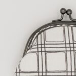 がま口コインケース『ONE TONE』(格子白)