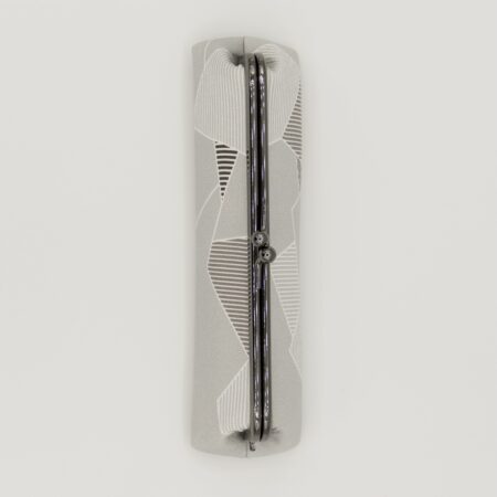 がま口ペンケース『ONE TONE』(氷割グレー)