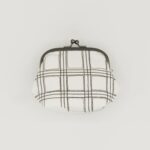 がま口ポーチ『ONE TONE』(格子白)