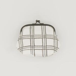 がま口ポーチ『ONE TONE』(格子白)