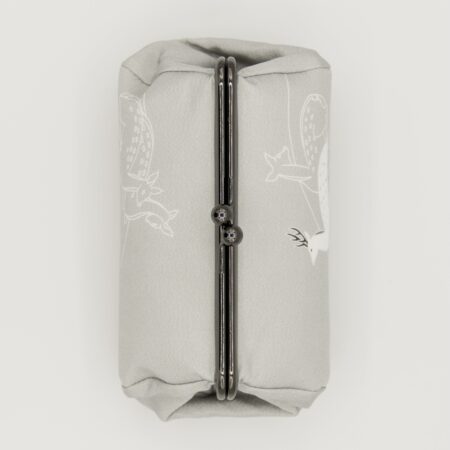 たわら型がま口ポーチ『ONE TONE』(鹿グレー)