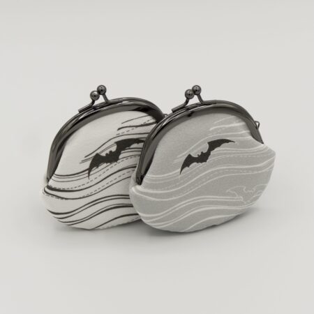 がま口コインケース『ONE TONE』(こうもり白)