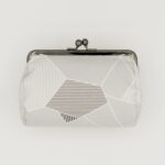 たわら型がま口ポーチ『ONE TONE』（氷割グレー）