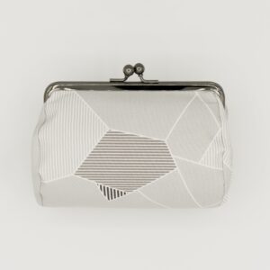 たわら型がま口ポーチ『ONE TONE』(氷割グレー)