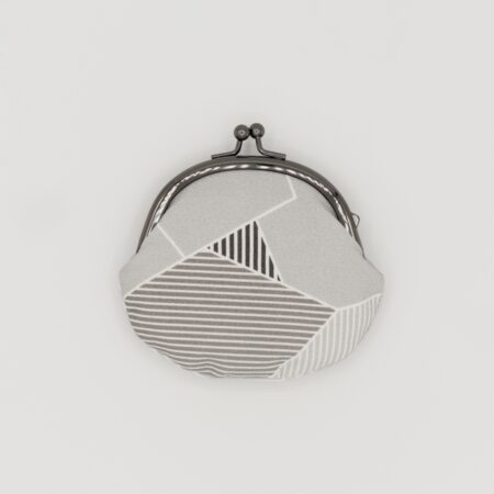 がま口コインケース『ONE TONE』(氷割グレー)